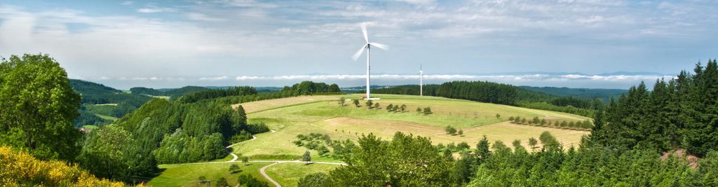 Windenergieanlage am Geisberg (Schuttertal) im mittleren Schwarzwald. Foto: Michael Sauer