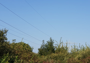 Stromleitungen durch das Ehinger Ried. Foto: BUND/Annette Reiber